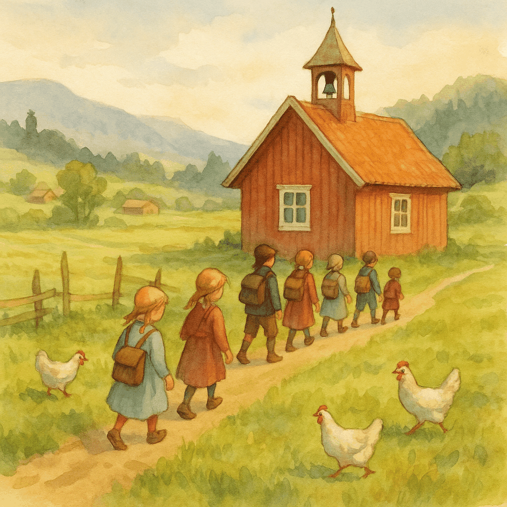 A small rural schoolhouse — Montessori reflection on every-other-day schooling