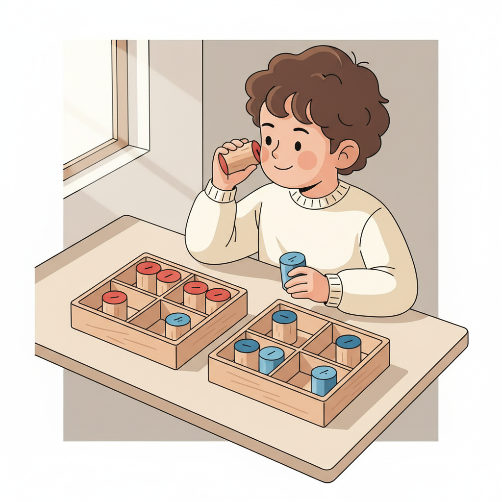 Sound Cylinders — Montessori material illustration