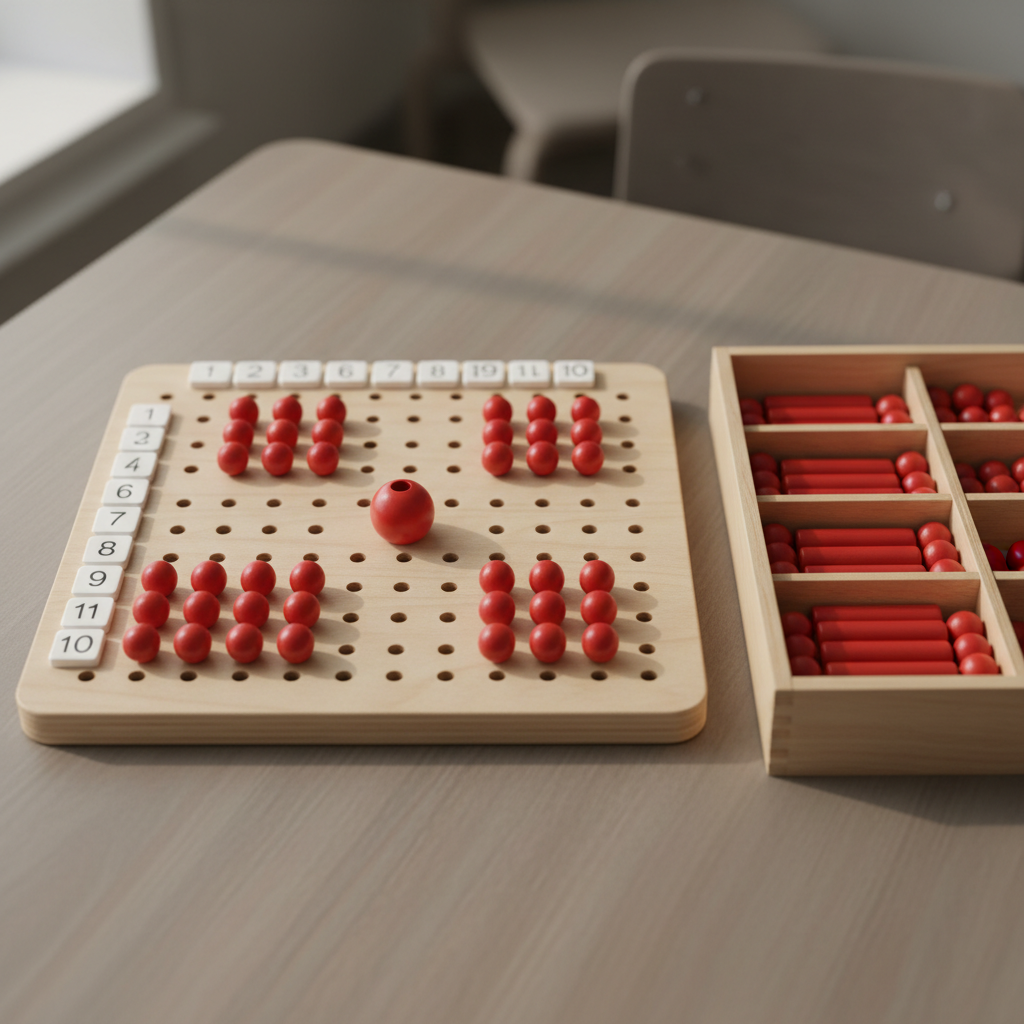 Multiplication Bead Board — Montessori material illustration